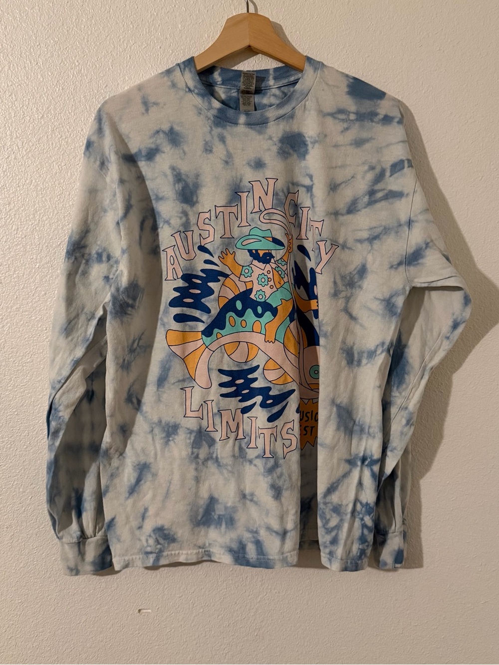 Austin City Limits Music Festival T Shirt LG Long Sleeve Tie Dye 2024 Lineup Tee